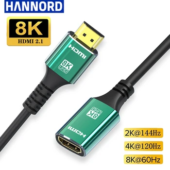 Hannord HDMI 호환 Extender 케이블 8K4K HDMI2.1 48Gbps 남성 여성 어댑터 커넥터 HDMI 스위치 HDMI Extender PS4