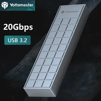 Yottamaster M.2PCIE 크 SATA 울 20Gbps USB 유형 C HD 외부 경우 M2SSD 저장 상자는 하드 디스크 하우스에 대한 노트북 PC