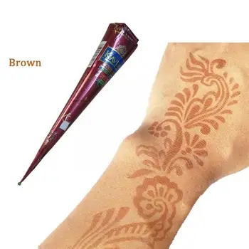 인도 멘디 자연 갈색 색깔 헤나를 붙여 콘 여성들이 메이크업은 손가락 발 체크림 콘 임시 그리기에 대한 귀영나팔 St Z4H8
