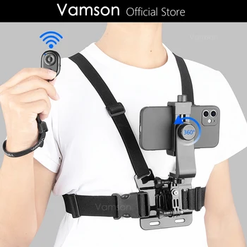 Vamson 가슴 스트랩 이동 전화 홀더를 위한 아이폰 13 벨트 마구 스트랩 산 Gopro Hero10 9 8 7Insta360Dji 액션 카메라