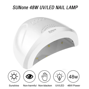 SUNone48W UV LED 램프는 손톱에 대한 전문적인 젤 폴란드인이 건조 램프 4 어 타이머 스마트 네일 건조기에 매니큐어 장비 도구