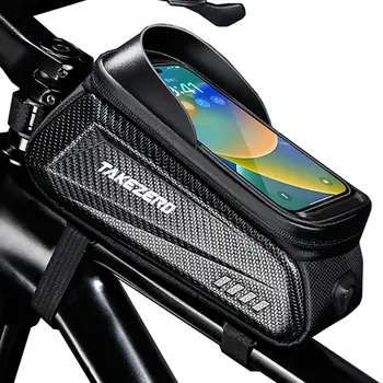 NEWBOLER 자전거 가방 2L 프레임 앞 튜브 사이클링 가방 자전거 방수 휴대폰 케이스 홀더 7.2 인치 터치 스크린 가방 액세이