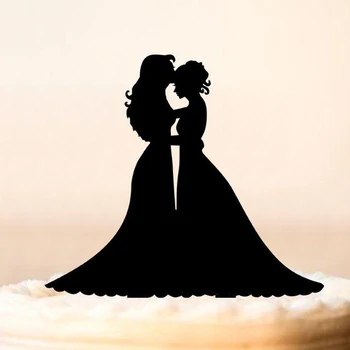 레즈비언 결혼 케이크 상품,동성 부인과 부 케이크 상품은 실루엣,신부와 신부의 웨딩 케이크 상품은 장식 용품