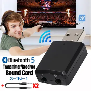 USB 블루투스 5.0 송신기기 수신기 3 1EDR 어댑터 동글 3.5mm AUX TV PC 가정 스테레오 헤드폰 자동차 HIFI