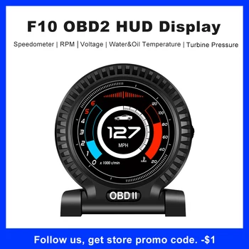 F10HUD OBD2 디스플레 측정 헤드업 디스플레이 차 디지털 방식으로 속도계 엔진 RPM Meter 컴퓨터 자동차 전자 부속품