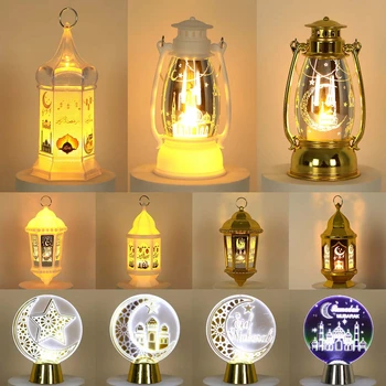 EID 무바라크 손전등 LED 풍등 라마단 장식한 집 2023 라마단 이드 빛 이슬람 장식 조명