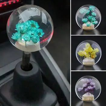 창의적인 차 이동 장치 머리는 변화 노브 지팡 크리스탈 투명한 꽃동 54mm 꽃 장치 손잡이를 이동차 액세서리 장식
