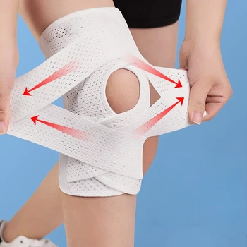 1 개의 무릎 패드면 안정제 스포츠를 무릎에 관절염을 위한 공동 보호자 남성 여성 무릎 교정기 압축 피트니스 소매