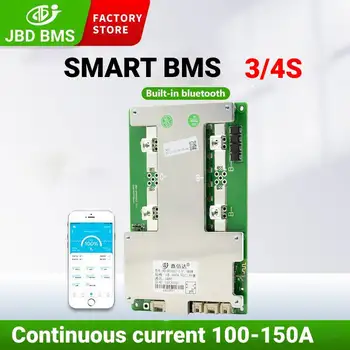 JBD 스마트 BMS3S12V Li-ion Bms4S LifePo4 100A150A 지원 시리즈 연결 같은 포트 밸런스에 내장 된 BT Uart 열 기능