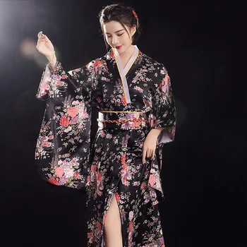 일본의 전통적인 욕의 기 욕 빈티지 이브닝 드레스 게이샤모티 여자 단계 쇼 코스프레 의상