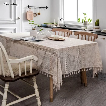 Gerring Handmade 뜨개질 식탁보 정 TV 테이블 커버 천으로 짠 빈 이벤트에 대한 테이블보실 가정 훈장