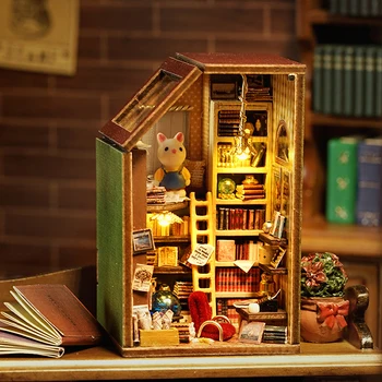 CUTEBEE DIY 선물 아이디어를 소형 인형과 집 가구 빛을 귀여운 마을 Handmade 장난감 여자에 대한 생일 선물