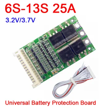 보편적인 6S-13S7S8S10S12S25A BMS18650LiFePO4 리튬 건전지 보호 널 24V36V,48V 충전 출력 3.2V3.7V