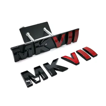 MK7 럭셔리 자동차 3d 로고 글자는 검은 광택 MKVII 보닛 그릴 로고스 골프 상징 7