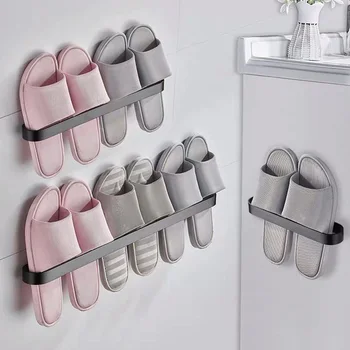 무료 펀치 알루미늄 슬리퍼 랙 벽 산 침실에 욕실이 신발을 매달려 홀더를 주최자가 화장실의 벽 문건 저장 선반