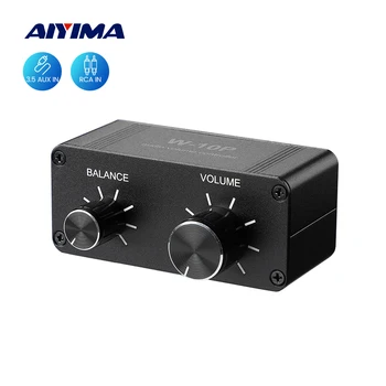 AIYIMA 오디오 Premplifier 스테레오 밸런스 컨트롤러 음악 조절 보드에 대한 오디오 볼륨 조절기 RCA 잭 3.5mm 출력 1 개