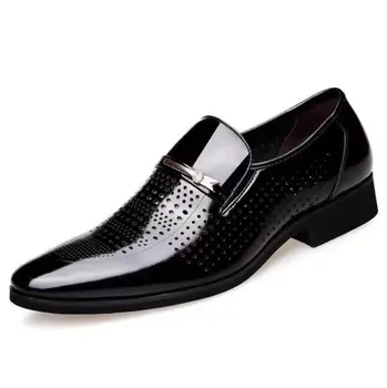 고급 비즈니스 옥스포드 가죽 신발 남성 특허를 공식적인 가죽 신발 플러스 크기는 사람 사무실 결혼식 아파트 블랙 남성
