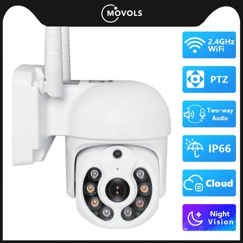 Movols3MP PTZ 추적하는 자동차 IP 카메라 와이파이 디지털 4 배 줌 보안 카메라 IR 방수 속도 돔 3MP 감시 카메라