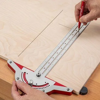Woodworkers 리자는 각도기 각 목공자 각도 측정 도구는 스테인리스 스틸 베이스 공예 Carpenter 도구