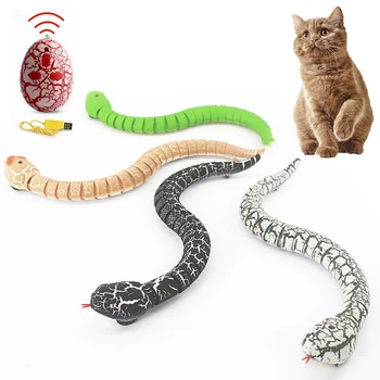 RC 원격 제어 뱀을 위한 장난감 고양이 고양이 계란형 컨트롤러 래틀스네이브 뱀의 수수께끼 고양이 놀이 게임 애완 동물 장난감이