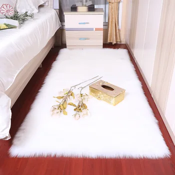 봉 부드러운 양모 카펫 침실 양탄자 모조 침대 매트 거실 양탄자 소파 방석 화이트한 양탄자 거실 털 양탄자