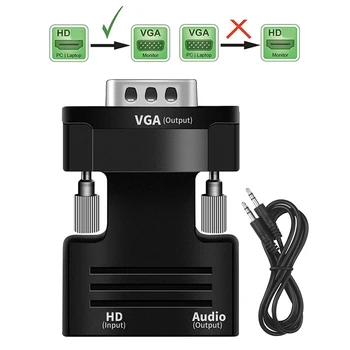 HDMI 호환 Femaleto VGA 남성 어댑터는 HD1080P 오디오 케이블 Converter PS4PC 노트북 TV 디스플레이 프로젝터