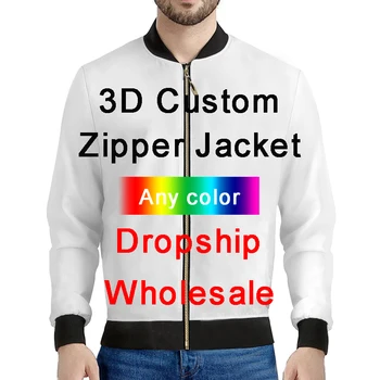 CJLM3D 인쇄 Diy 사용자 정의 디자인 의류 재킷 힙합 스트리트웨어 Zip 플 도매업 공급업체 드롭 발송