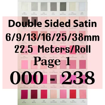 (000-238)6/9/13/16/25/38mm 핑크색 두 배는 얼굴 공단 리본/100%폴리에스테르 두 배 편들어진 공단 리본/솔리드 공단 테이프 4B01