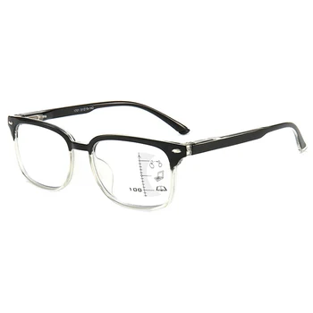 다 초점 진보적인 독서 안경을 안티-블루 가벼운 남자 여자 듀얼-지적인 노경 Diopter+1.0+4.0