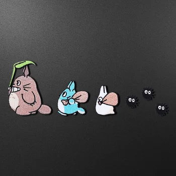 만화 애니메이션 캐릭터 Self-adhesive 토토로 패치 아플리케 철 의류 DIY 옷을 장식 자수 직물의 스티커