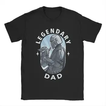 남자 디즈니 Mandalorian 전설적인 아빠 T 셔츠 면 탑 레저 짧은 소매 O 목 티셔츠 여름 T-셔츠