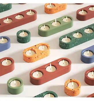 DIY 촛대 모양 실리콘 금형 에폭시 수지 폴리머 점토 석고 도구실 테이블 위에 촛대를 장식 초 형