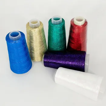 COOMAMUU2000Meters 금속 실크 스레드 컬러 금 얇은 파트너는 실 손 뜨개질을 하기를 위한 스웨터 50g/목록