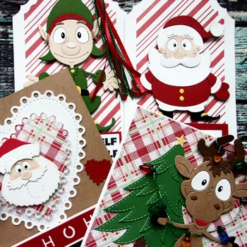 재미있는 산타 요정형 금속 절단 죽으면 새로운 크리스마스 카드 스텐실 DIY 아트 카드 기술 돋을새김하는 사망