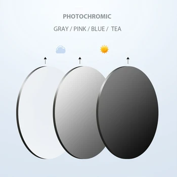 Photochromic 렌즈 회색 분홍색 시리즈 1.56 1.61 1.67 광학적인 처방전 유리 렌즈의 근시에 대한 원시 UV400