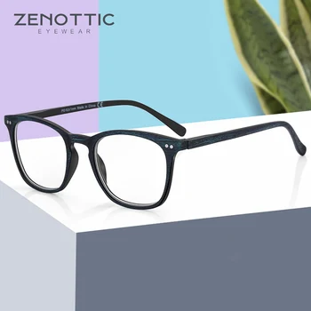 ZENOTTIC2023 반대로 파란 빛을 차단하는 안경을 읽고 나무 곡물의 원래 디자인 안경 컴퓨터 스퀘어 안경을 위한 남녀 공통