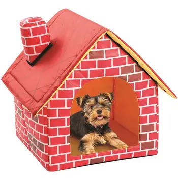 고양이는 강아지를 집 휴대용 빨간 벽돌 애완 동물 개 따뜻하고 아늑한 고양이 침대 개 사육장에 대한 집 애완동물 동물 이동식 하우스 여행
