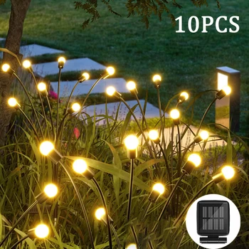 태양 지도된 가벼운 옥외 정원 장식 조경 조명 불꽃 Firefly 잔디 램프 Country House 라 발코니 장식 램프