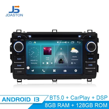 Jdaston 안드로이드 13 차 멀티미디어 플레이어를 위한 Toyota Auris2013 2014 2015 자동차 라디오 GPS 항법 비디오 GPS 스테레오 8GB 면