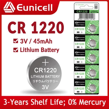Eunicell 새로 45 마작 CR1220 버튼을 동전 세포 배터리 감 자동차 원격 키 CR1220ECR1220GPCR1220 5012LC3V 리튬 Batteies