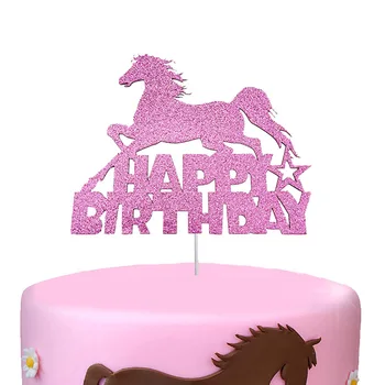 분홍색 말 컵케이크 상품은 경마 테마 케이크 Decoartions 경마 테마 소녀 생일 파티를 장식 용품