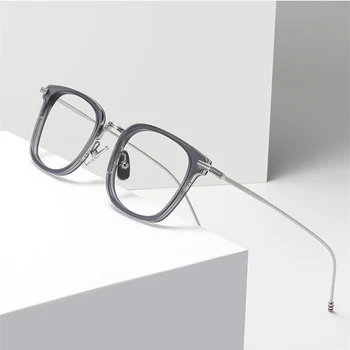 고품질 합금 아세테이트 광장에 안경 프레임 남자 빈티지 처방 광학적인 안경알 구조 여성 톰 브랜드 안경 남자