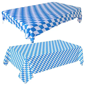 옥토버페스트 처분할 수 있는 식탁보 바바리아 깃발 체크인 독일 맥주 축제의 장식 푸른 하얀 테이블 커버 홈자 공급