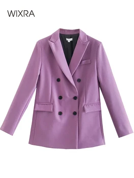 Wixra 여성 캐주얼 재킷 더블 스트리트 장 소매 2021 년 새로운 가을 봄 빈티지 코트