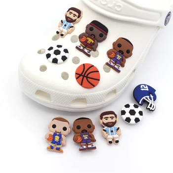 하는 새로운 단일 판매 농구 선수 신발 매력 액세서리 PVC 축구 선수 신발을 장식에 맞는 악어 jibz 아이의 X-mas 선물