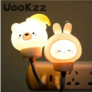 USB 귀여운 밤 빛을 가진 원격 제어 아기 침실 장식적인을 먹이 빛을 머리맡 천황 램프 크리스마스 선물을 위한 아이