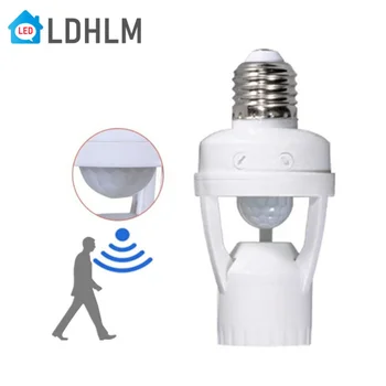 LDHLM PIR 인간의 유도는 모션 센서 LED 램프 소켓에 기초 E27AC110V-220V 지연 시간을 조정 가능 스위치를 360 도