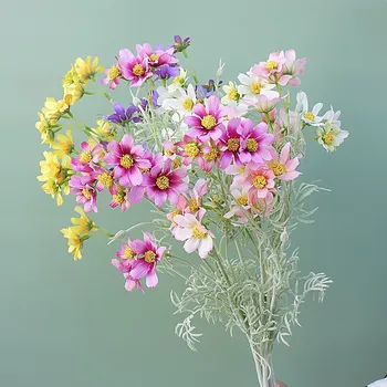 럭셔리 코스모스 향격리라격상 장점 백색 인공적인 실크 꽃 홈 테이블룸 장식 결혼식 장식 플로레스