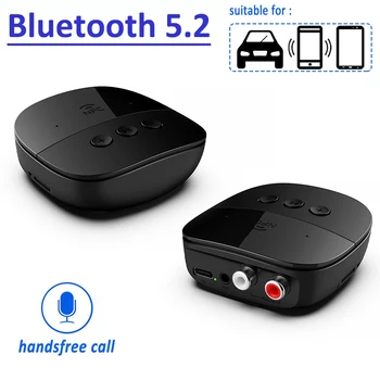 블루투스 5.2 수신기 NFC BT5.0U 디스크 TF 카드 RCA3.5mm AUX 잭 스테레오 음악 무선 오디오 어댑터 및 마이크에 대한 자동차 스피커 장비