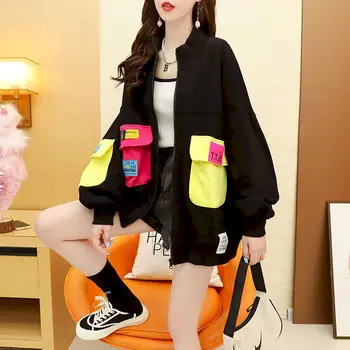 2023 가을의 새로운 여자의 카디건 한국어 디자인 감각을 느슨한 코트 패션 지퍼 카디건 재킷 여성 캐주얼 최고 트렌드